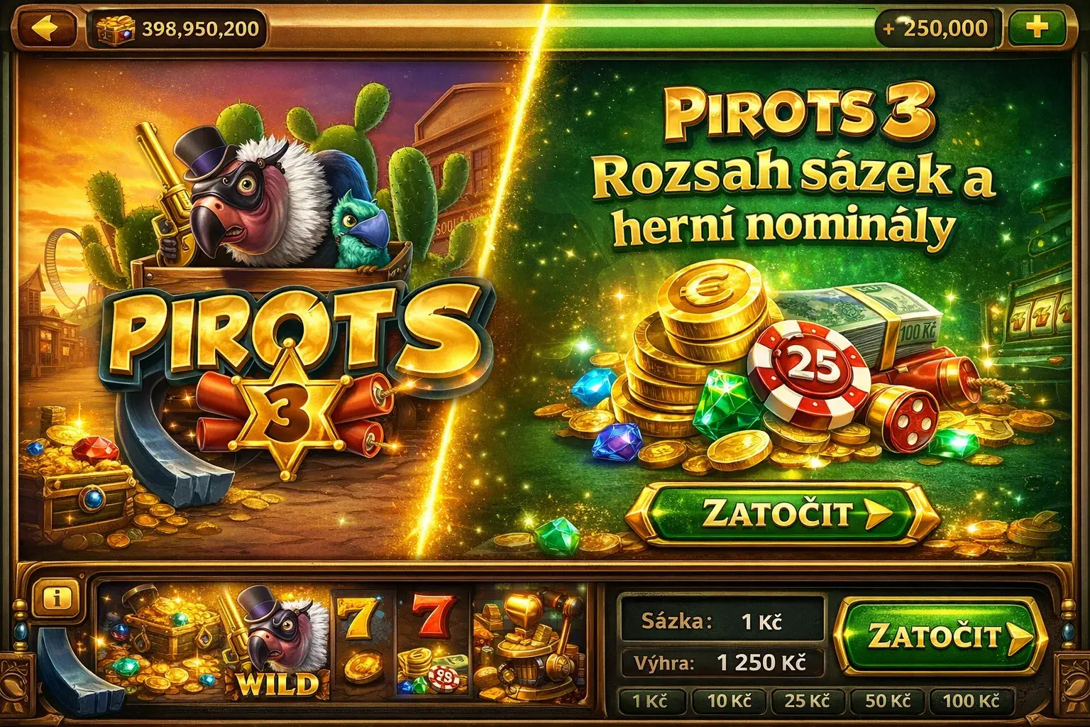 Rozsah sázek a herní nominály