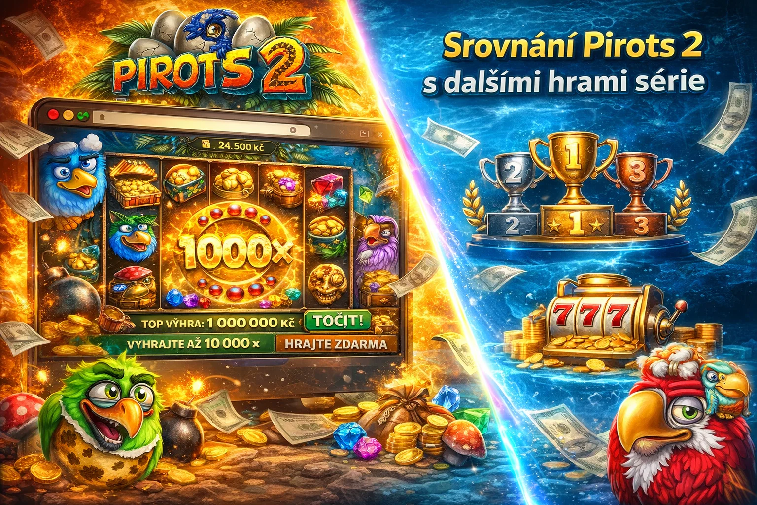 Srovnání Pirots 2 s dalšími hrami série